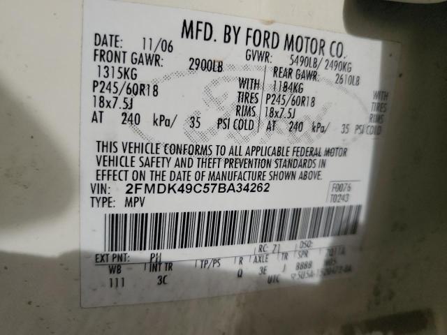 Photo 11 VIN: 2FMDK49C57BA34262 - FORD EDGE SEL P 