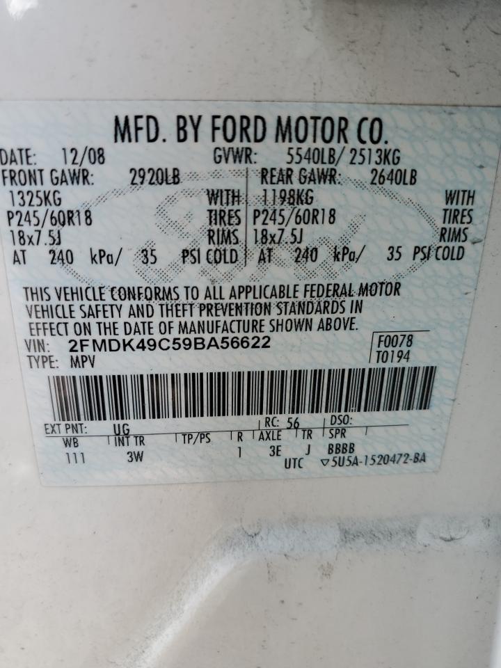 Photo 12 VIN: 2FMDK49C59BA56622 - FORD EDGE 