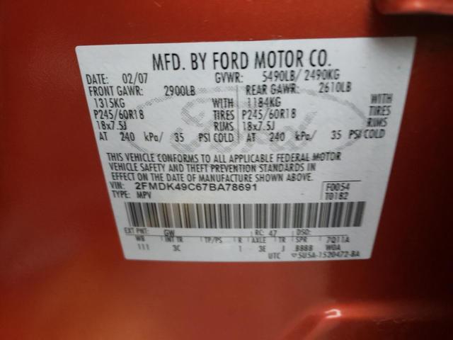 Photo 11 VIN: 2FMDK49C67BA78691 - FORD EDGE 