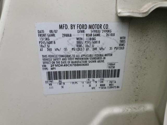 Photo 12 VIN: 2FMDK49C67BB60680 - FORD EDGE 