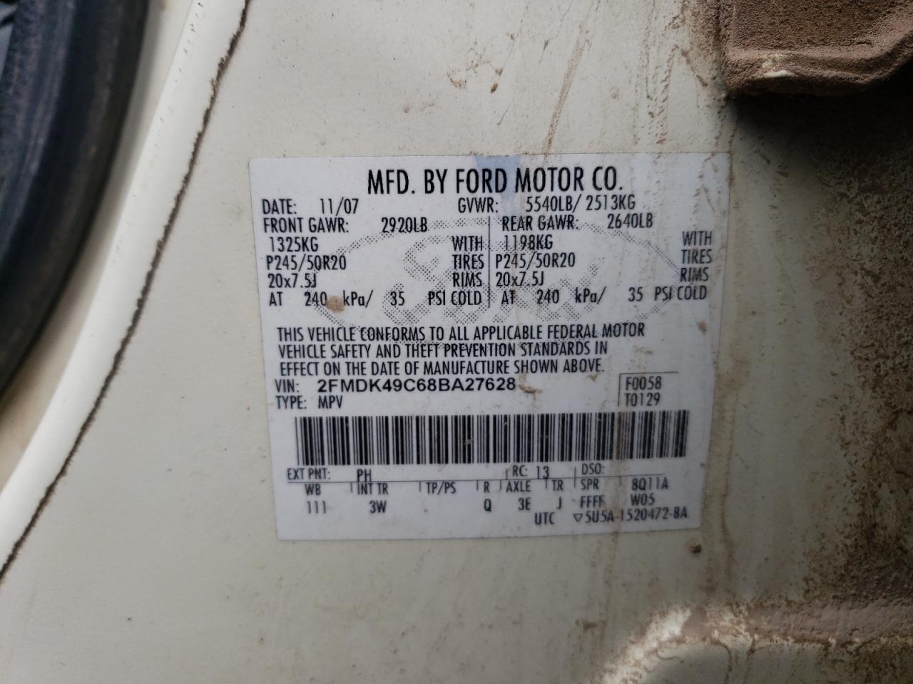 Photo 12 VIN: 2FMDK49C68BA27628 - FORD EDGE 