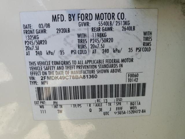 Photo 12 VIN: 2FMDK49C78BA81360 - FORD EDGE 