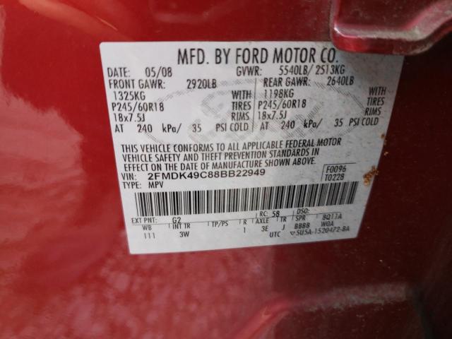 Photo 11 VIN: 2FMDK49C88BB22949 - FORD EDGE 