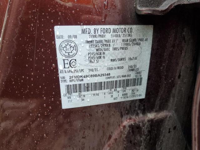 Photo 12 VIN: 2FMDK49C89BA29348 - FORD EDGE 