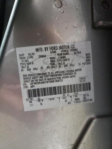 Photo 12 VIN: 2FMDK49C97BB18472 - FORD EDGE SEL P 