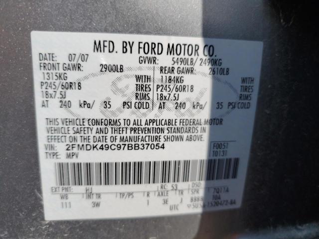 Photo 12 VIN: 2FMDK49C97BB37054 - FORD EDGE SEL P 