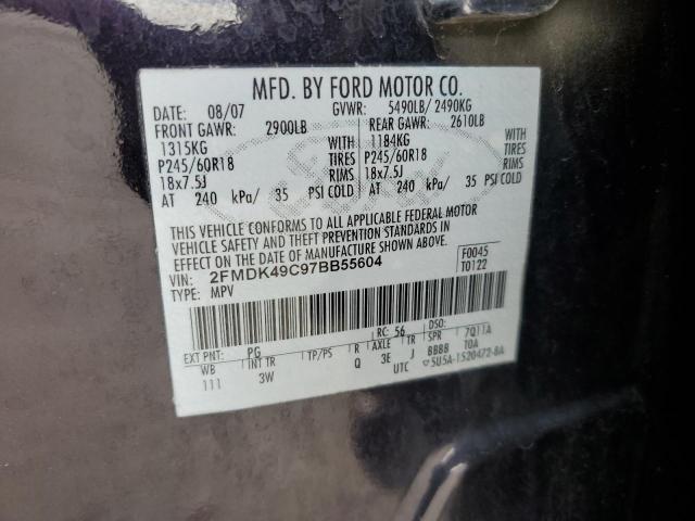 Photo 12 VIN: 2FMDK49C97BB55604 - FORD EDGE SEL P 