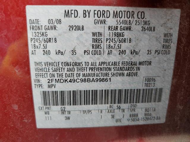 Photo 13 VIN: 2FMDK49C98BA99861 - FORD EDGE LIMIT 