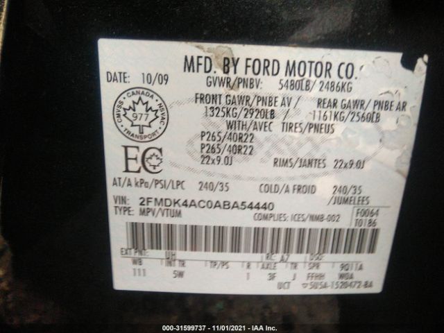 Photo 8 VIN: 2FMDK4AC0ABA54440 - FORD EDGE 