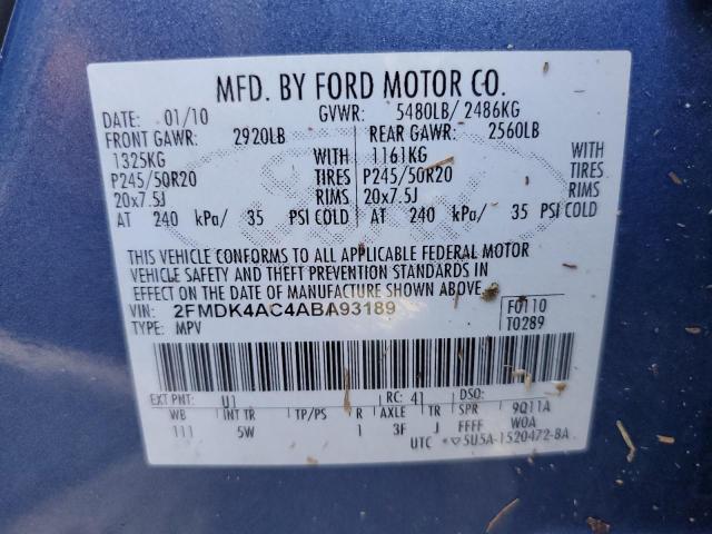 Photo 9 VIN: 2FMDK4AC4ABA93189 - FORD EDGE SPORT 