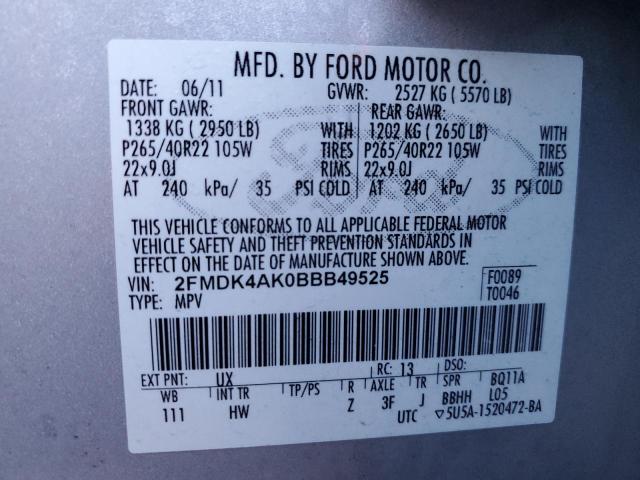 Photo 11 VIN: 2FMDK4AK0BBB49525 - FORD EDGE 