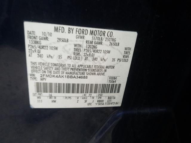 Photo 9 VIN: 2FMDK4AK1BBA34688 - FORD EDGE SPORT 