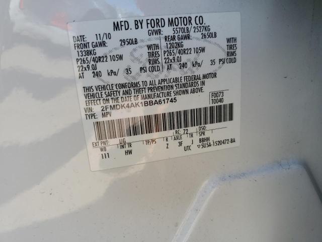 Photo 11 VIN: 2FMDK4AK1BBA61745 - FORD EDGE 