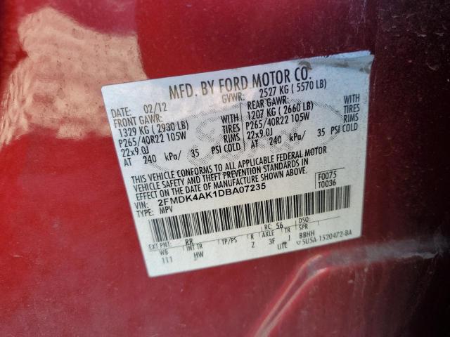 Photo 12 VIN: 2FMDK4AK1DBA07235 - FORD EDGE SPORT 