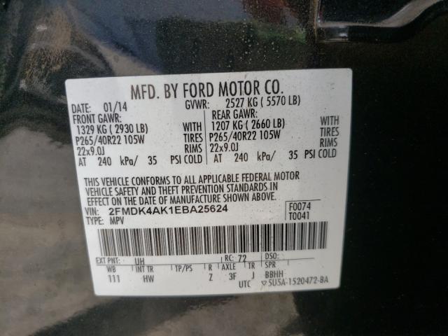 Photo 9 VIN: 2FMDK4AK1EBA25624 - FORD EDGE SPORT 