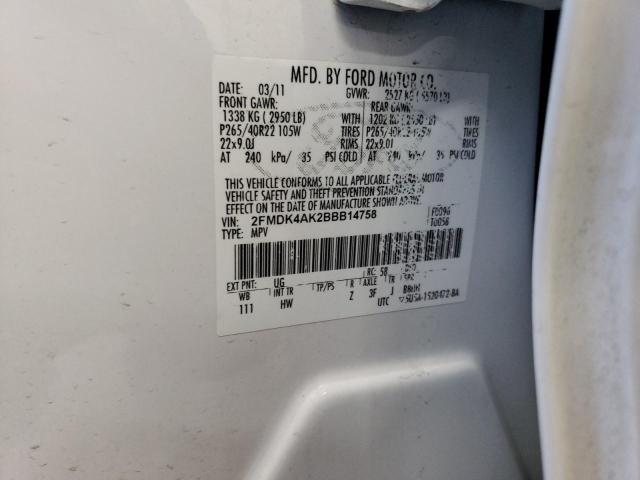 Photo 11 VIN: 2FMDK4AK2BBB14758 - FORD EDGE 