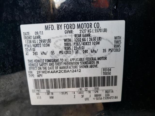 Photo 9 VIN: 2FMDK4AK2CBA12412 - FORD EDGE SPORT 