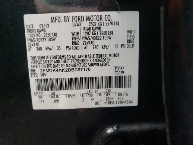 Photo 9 VIN: 2FMDK4AK2DBC97176 - FORD EDGE SPORT 