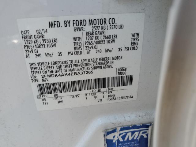 Photo 12 VIN: 2FMDK4AK4EBA37265 - FORD EDGE SPORT 