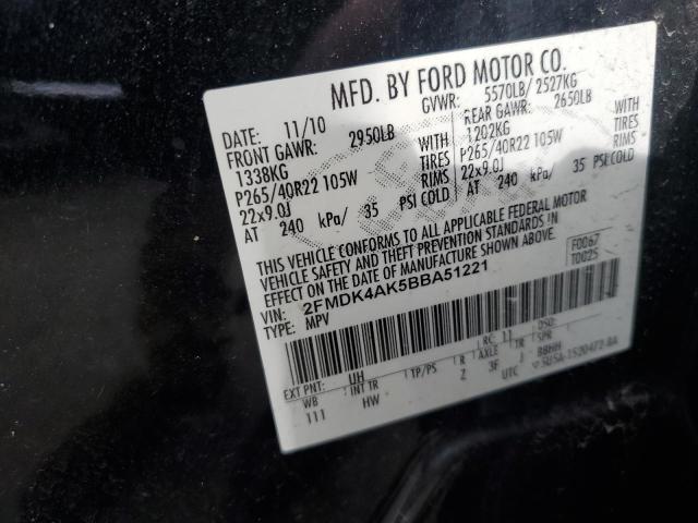 Photo 11 VIN: 2FMDK4AK5BBA51221 - FORD EDGE SPORT 