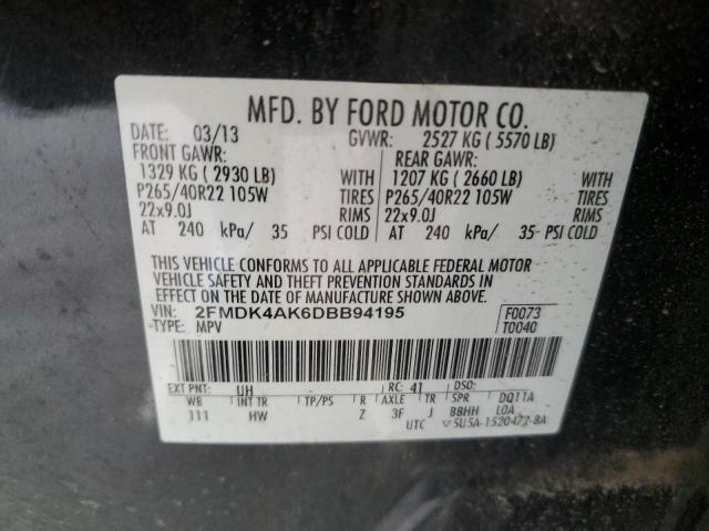 Photo 12 VIN: 2FMDK4AK6DBB94195 - FORD EDGE SPORT 