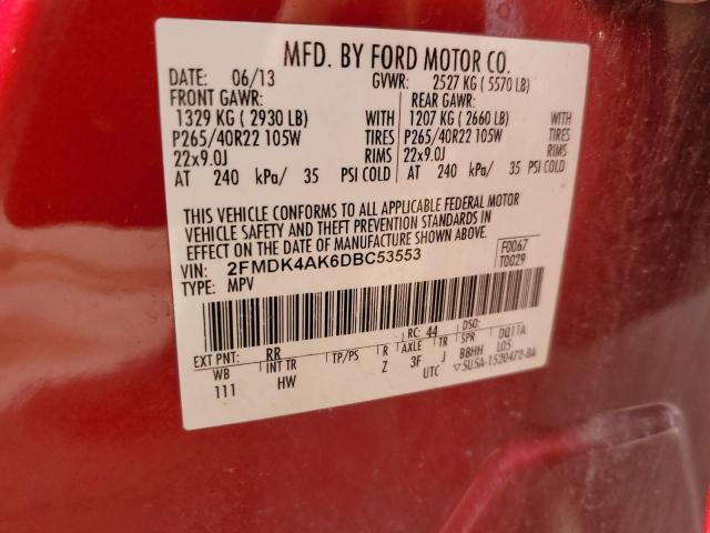 Photo 12 VIN: 2FMDK4AK6DBC53553 - FORD EDGE SPORT 