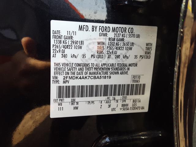 Photo 9 VIN: 2FMDK4AK7CBA51819 - FORD EDGE SPORT 