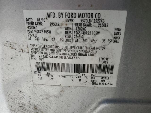 Photo 13 VIN: 2FMDK4AK8BBA03776 - FORD EDGE SPORT 