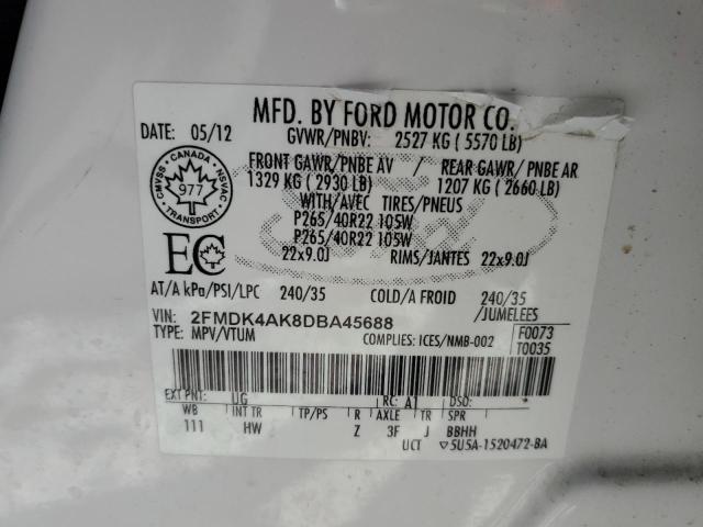 Photo 12 VIN: 2FMDK4AK8DBA45688 - FORD EDGE SPORT 