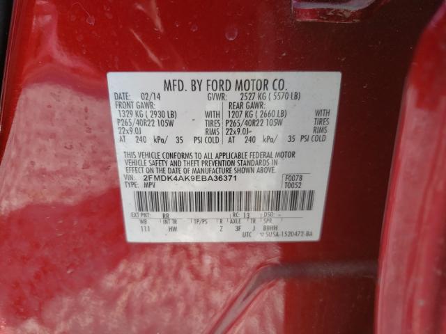 Photo 9 VIN: 2FMDK4AK9EBA36371 - FORD EDGE SPORT 