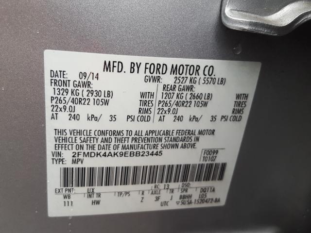 Photo 9 VIN: 2FMDK4AK9EBB23445 - FORD EDGE SPORT 