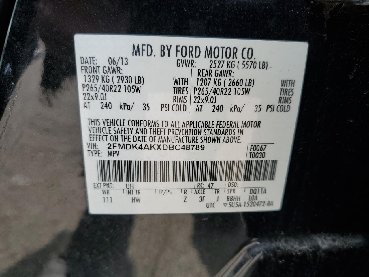 Photo 11 VIN: 2FMDK4AKXDBC48789 - FORD EDGE 