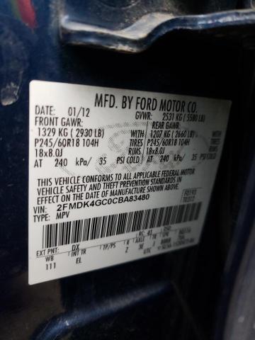 Photo 9 VIN: 2FMDK4GC0CBA83480 - FORD EDGE SE 