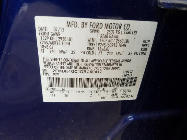 Photo 9 VIN: 2FMDK4GC1DBC69417 - FORD EDGE SE 