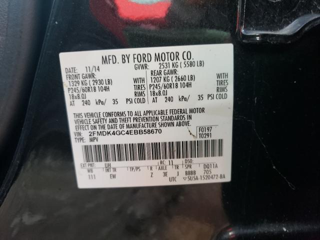 Photo 9 VIN: 2FMDK4GC4EBB58670 - FORD EDGE SE 