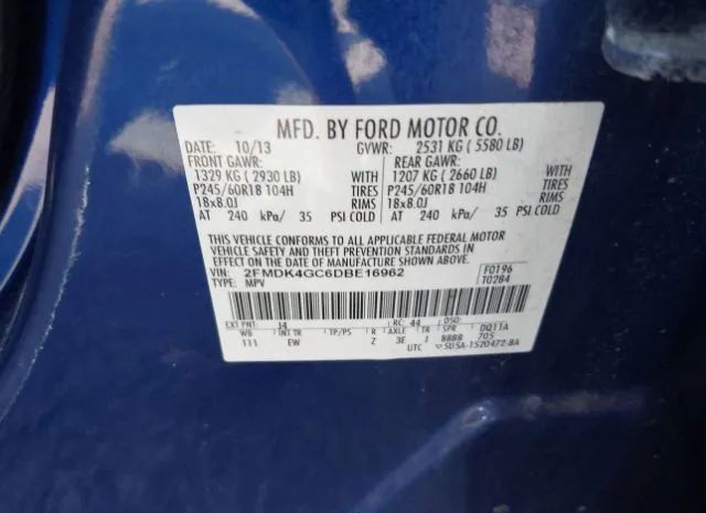 Photo 8 VIN: 2FMDK4GC6DBE16962 - FORD EDGE 