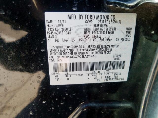 Photo 9 VIN: 2FMDK4GC7CBA71410 - FORD EDGE SE 