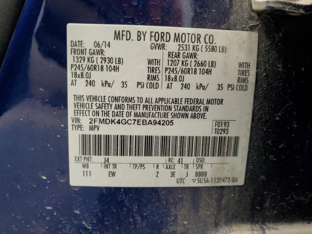 Photo 12 VIN: 2FMDK4GC7EBA94205 - FORD EDGE SE 