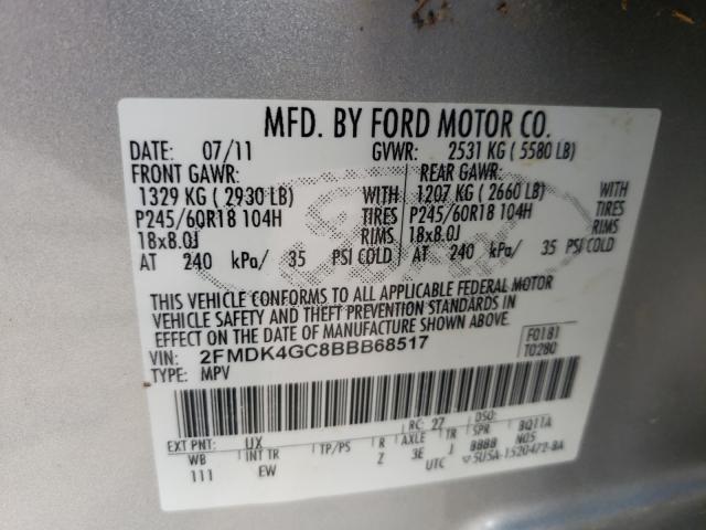 Photo 9 VIN: 2FMDK4GC8BBB68517 - FORD EDGE SE 