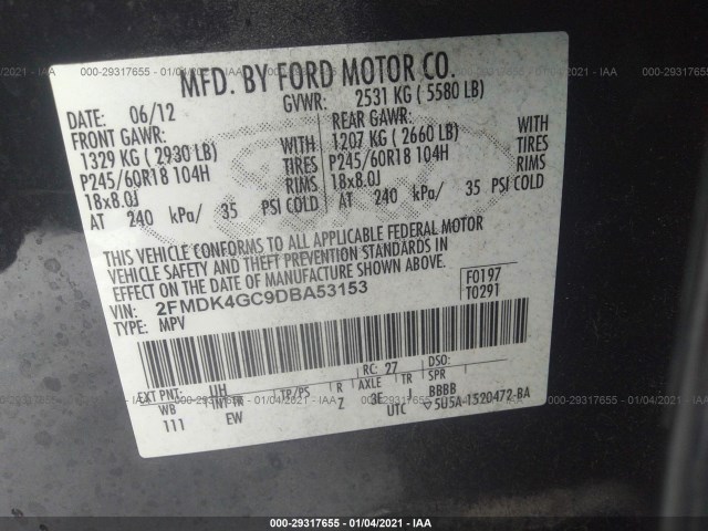 Photo 8 VIN: 2FMDK4GC9DBA53153 - FORD EDGE 