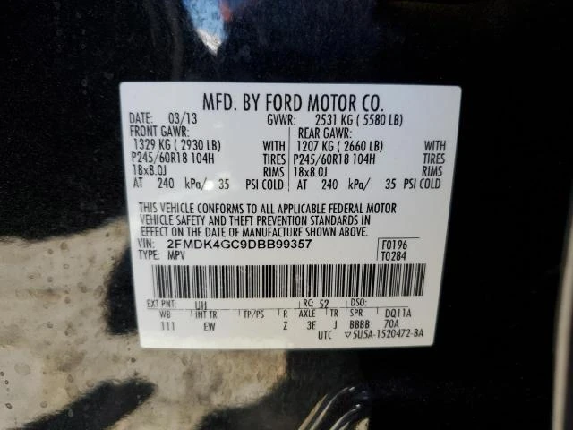 Photo 12 VIN: 2FMDK4GC9DBB99357 - FORD EDGE SE 