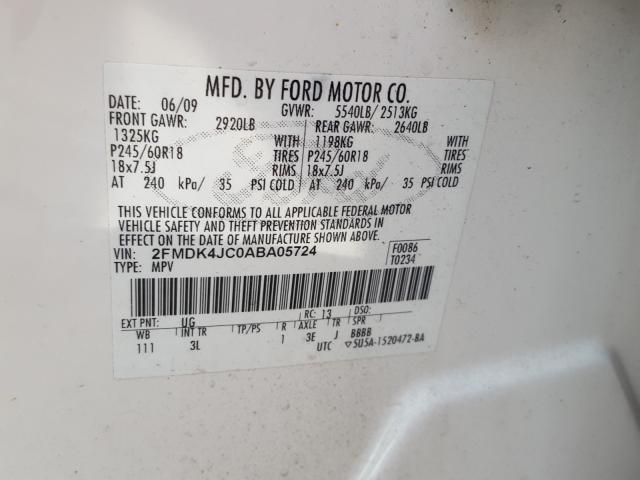 Photo 9 VIN: 2FMDK4JC0ABA05724 - FORD EDGE SEL 