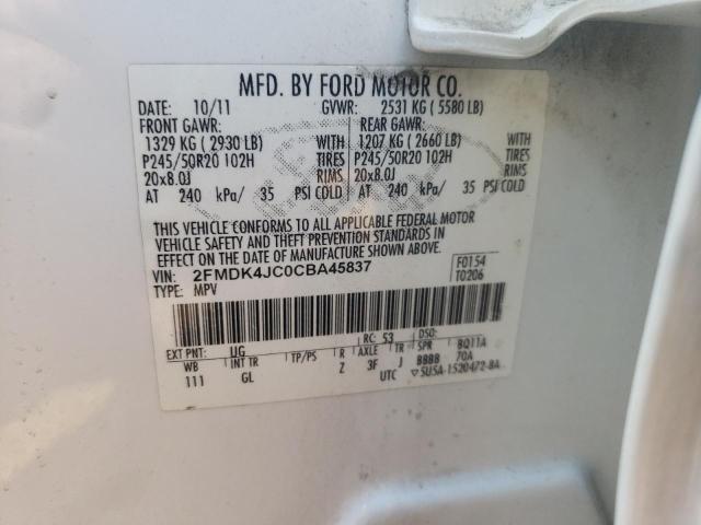 Photo 12 VIN: 2FMDK4JC0CBA45837 - FORD EDGE SEL 