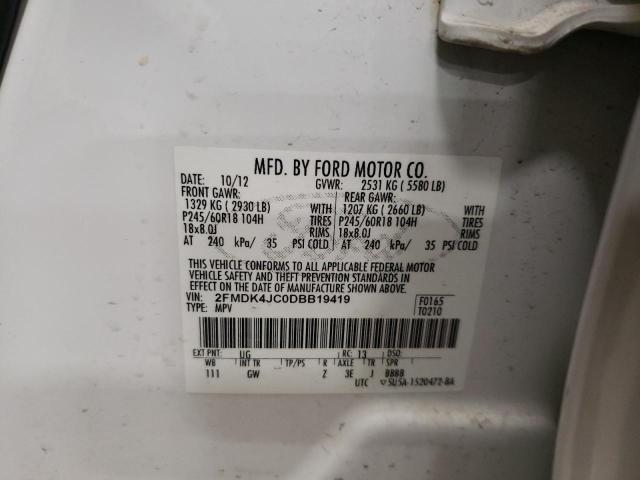 Photo 13 VIN: 2FMDK4JC0DBB19419 - FORD EDGE SEL 