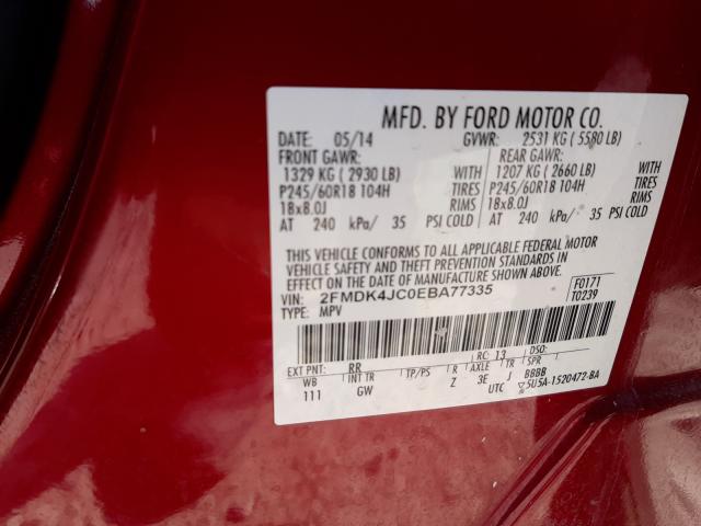 Photo 9 VIN: 2FMDK4JC0EBA77335 - FORD EDGE SEL 