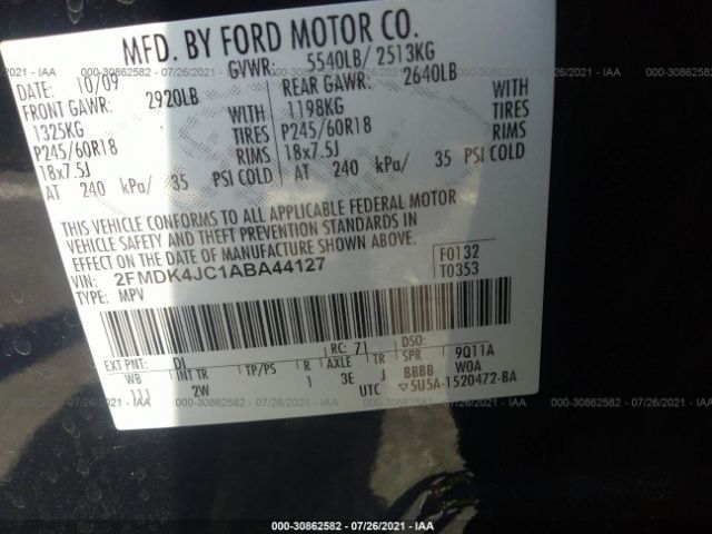 Photo 8 VIN: 2FMDK4JC1ABA44127 - FORD EDGE 