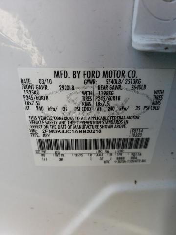 Photo 12 VIN: 2FMDK4JC1ABB20218 - FORD EDGE SEL 