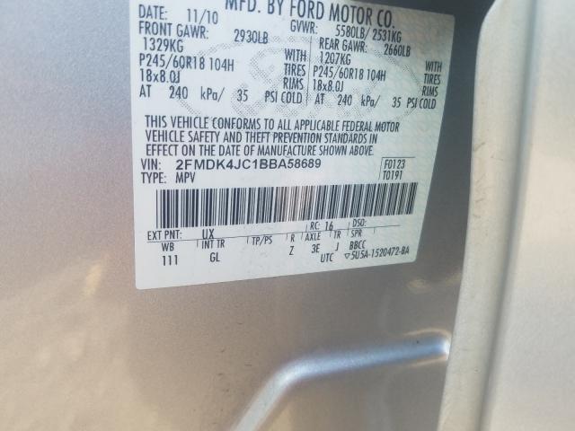 Photo 9 VIN: 2FMDK4JC1BBA58689 - FORD EDGE SEL 