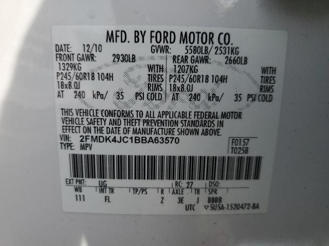 Photo 11 VIN: 2FMDK4JC1BBA63570 - FORD EDGE SEL 