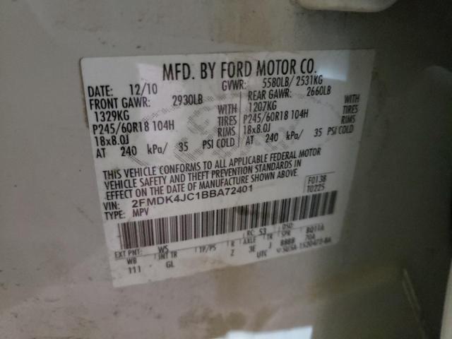 Photo 9 VIN: 2FMDK4JC1BBA72401 - FORD EDGE SEL 